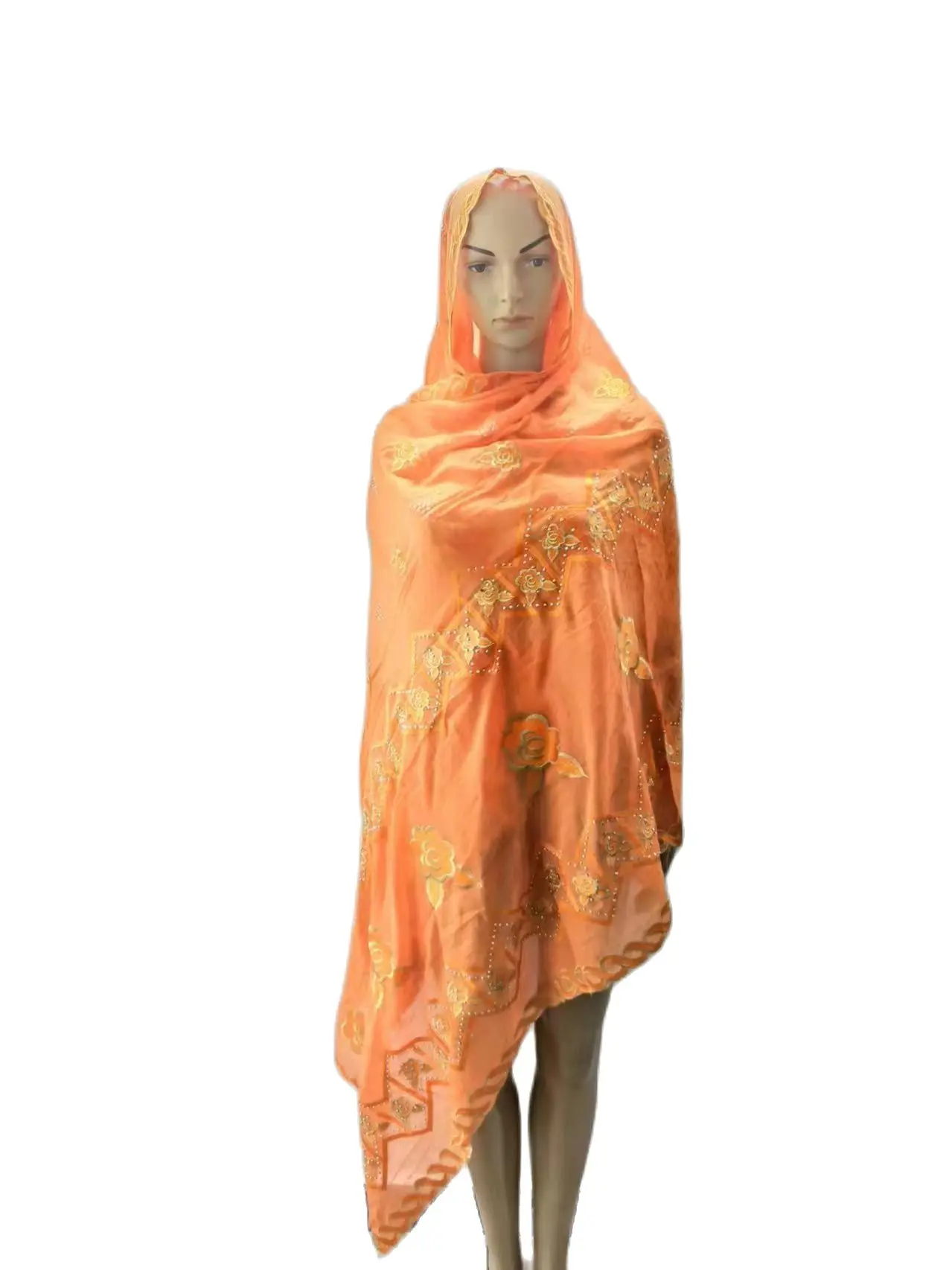 High Quality Hot Sales Muslim emborodery Scarf 100% Cotton Big Scarf African Women Hijab Scarf Dubai Scarf on Wholesale price