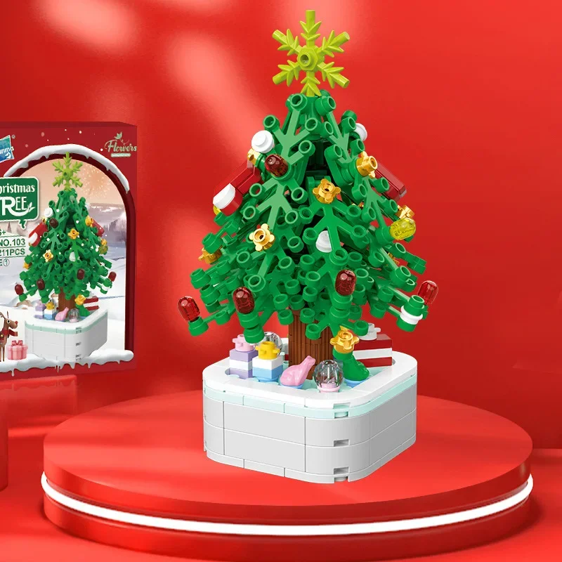 

Рождественская декоративная модель, Рождественская елка, строительный блок, фестиваль, сборка, сращивающийся кирпич, развивающая игрушка для детей, подарок