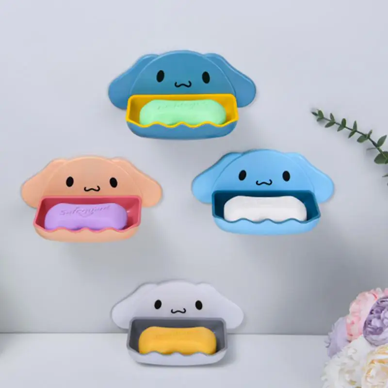 

Cute Dog Soap Storage Box Soap Drain Rack Bathroom Products Household Punch-free Rack Bathroom Double Wall-mounted