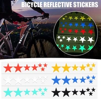 12 pcs bicycle luminous stickers pentagram reflective sticker bike night light shining warning paper bike wheelset sticker