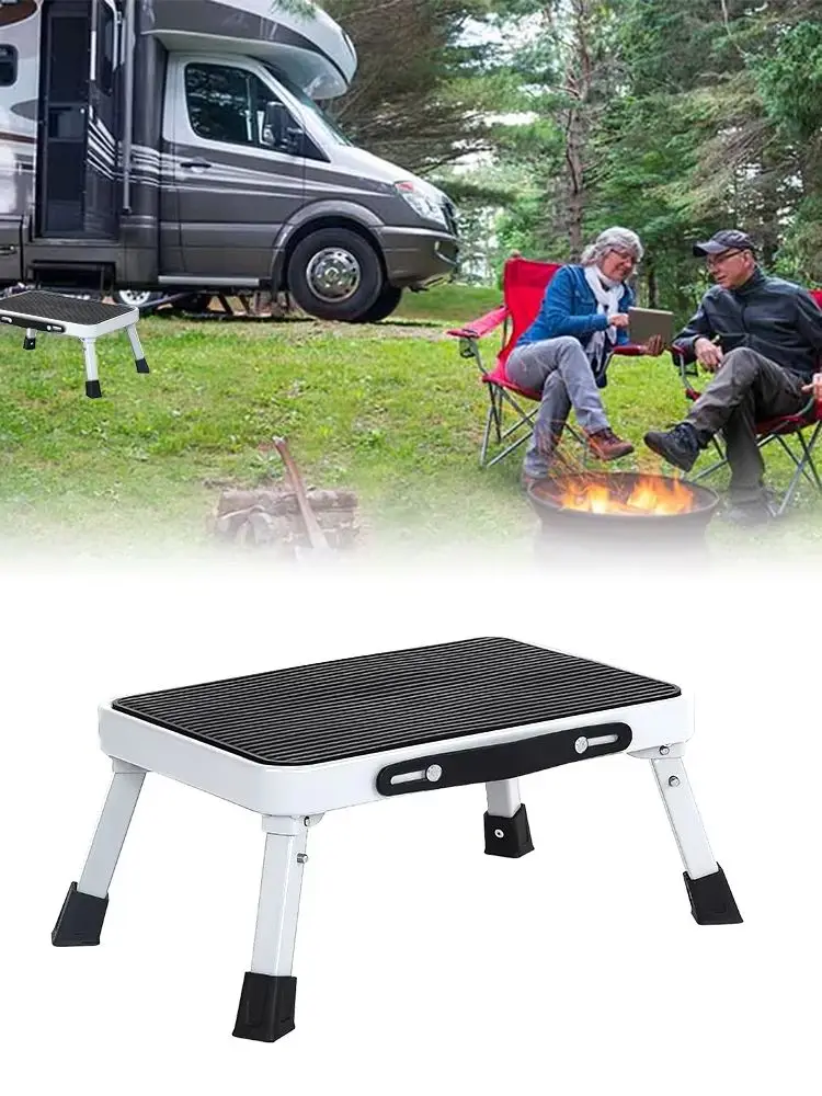 

Складная ступенька для входа в караван, сверхмощная, легкая, нескользящая, для кемпера, металлическая устойчивая ступенька с противоскользящими свойствами