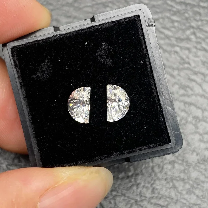 Ruihe Новое поступление в форме полумесяца DEF муассанит камень модный боковой для