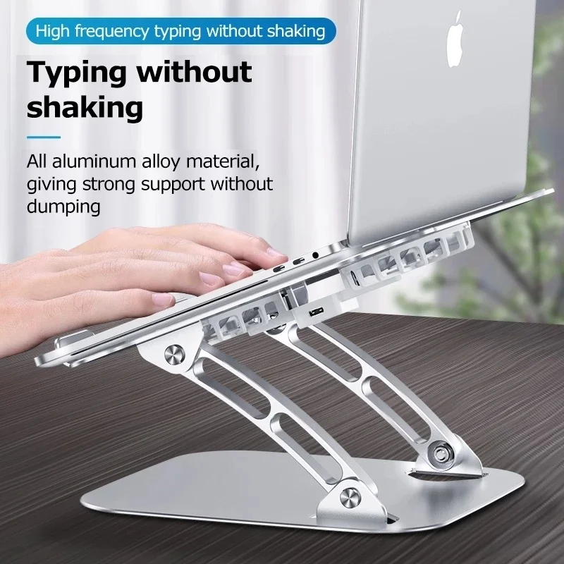 Aluminum Adjustable Laptop Stand for Macbook Computer PC IPad Tablet Support Notebook Stand Cooling Fan Pad Laptop Holder Base