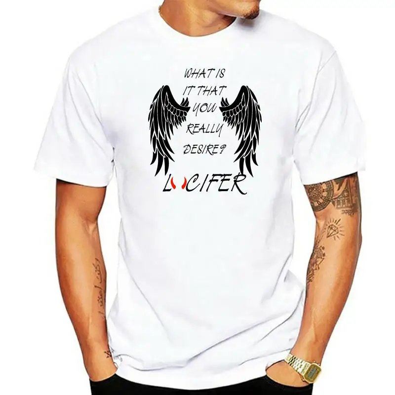 

Lucifer T-Shirt What Is It That You Really Desire Dialogue Adult &Kids Tee Top Cool Tops Tee Shirt