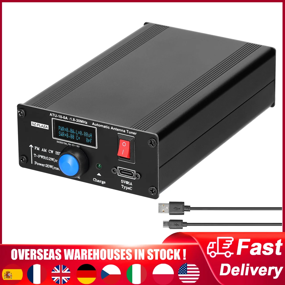 

ATU-10-0A Коротковолновый автоматический антенный тюнер 20 Вт 1,8-30 МГц FT8 CW FM AM Все режимы Радио Коротковолновый измеритель мощности Измеритель с...