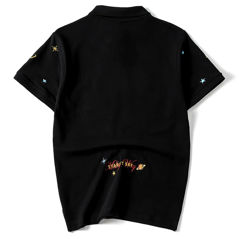 Men Wear T-shirt Polo Golf Embroidery Hip Hop Black Summer Casual Clothes Men's Street Slim 100% Cotton Short Sleeve Top