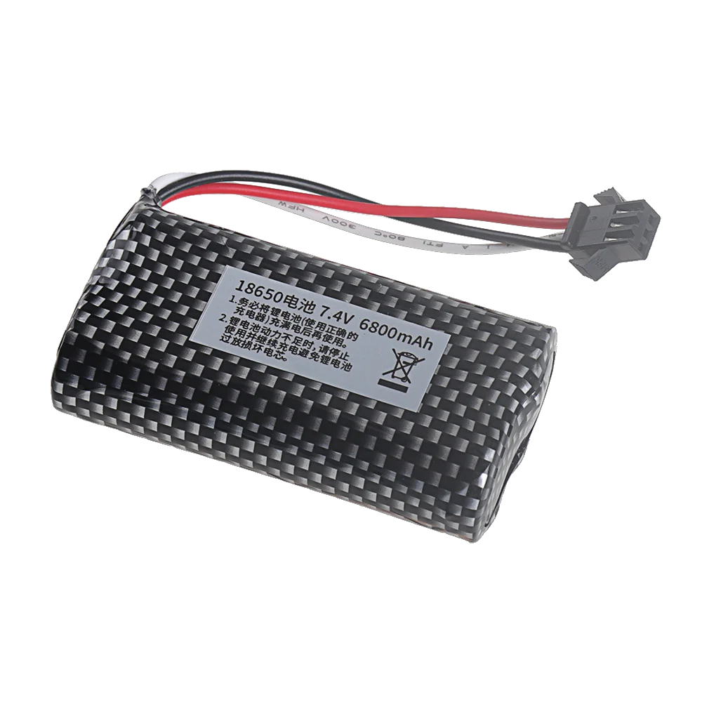 Фото Аккумулятор Li-ion SM-3P 7.4V 6800mAh с USB-зарядкой для радиоуправляемых машин MN82, MN128, MN78, LC79, 2S 18650 20C №4