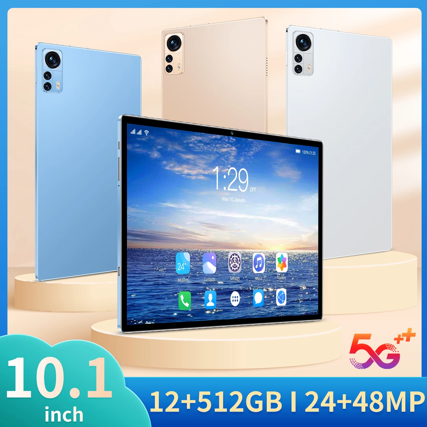 

Планшет Pro на Android 11, восемь ядер, экран 10,1 дюйма, 12 Гб + 512 Гб