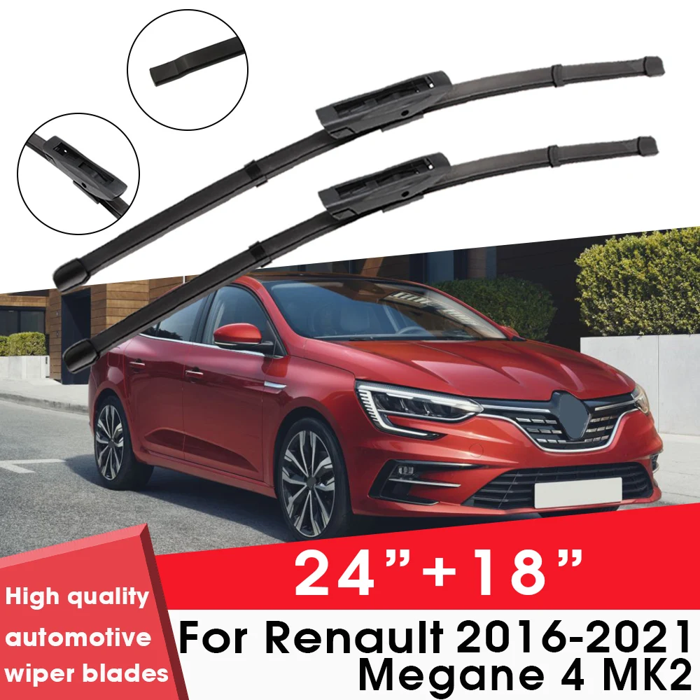 

Car Wiper Blade Blades For Renault Megane 4 MK2 2016-2021 24"+18" Windshield Windscreen Clean Rubber Silicon Cars Wipers
