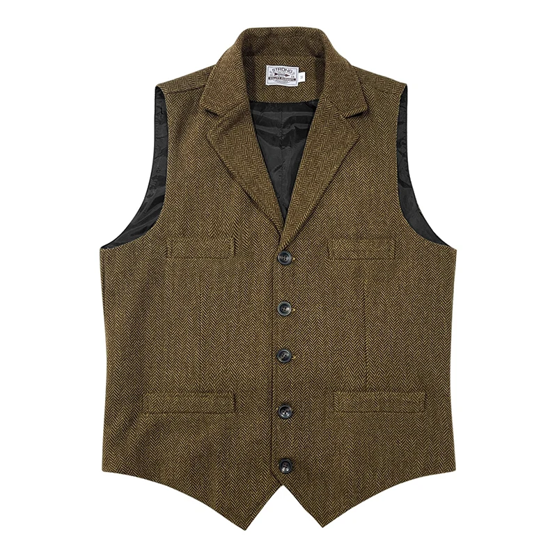 Мужской британский жилет с v-образным вырезом для бизнеса и отдыха в стиле ретро