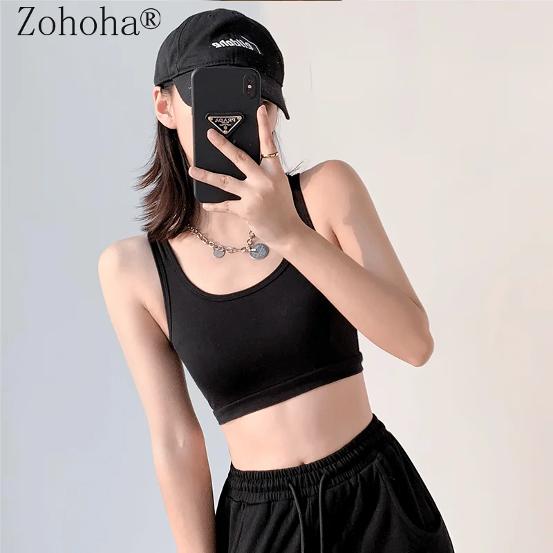 

Zohoha Crop Tops Sexy Women Sports Tank Tops Female Breathable Fitness Camisole Tops Solid Slim Spring Summer 2022 Yoga Vest