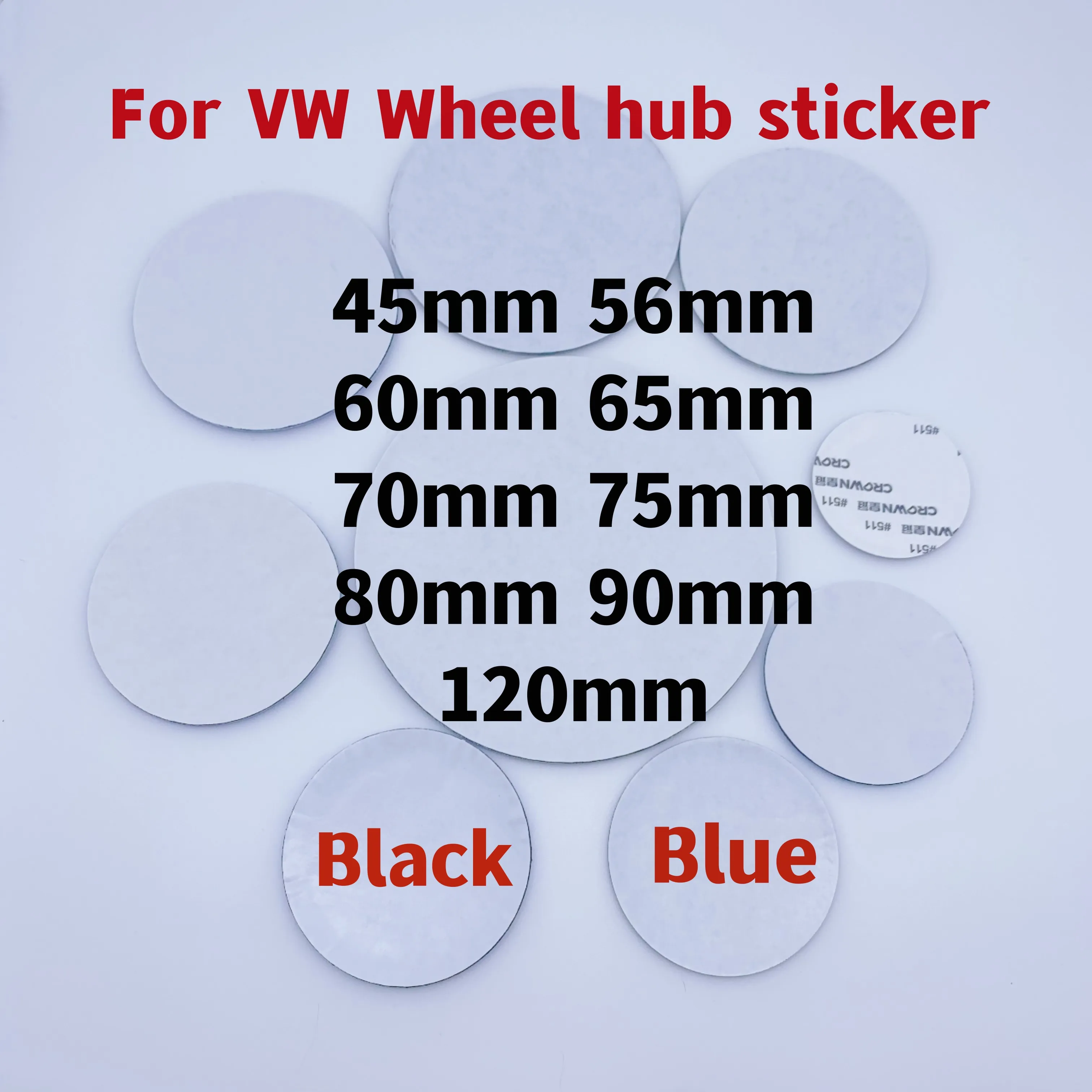 

For VW Centre hub Cap Emblem Sticker Car Wheel Center Stickers 56mm 60mm 65mm 70mm 75mm 80mm 90mm 120mm VW 45mm Steering Wheel