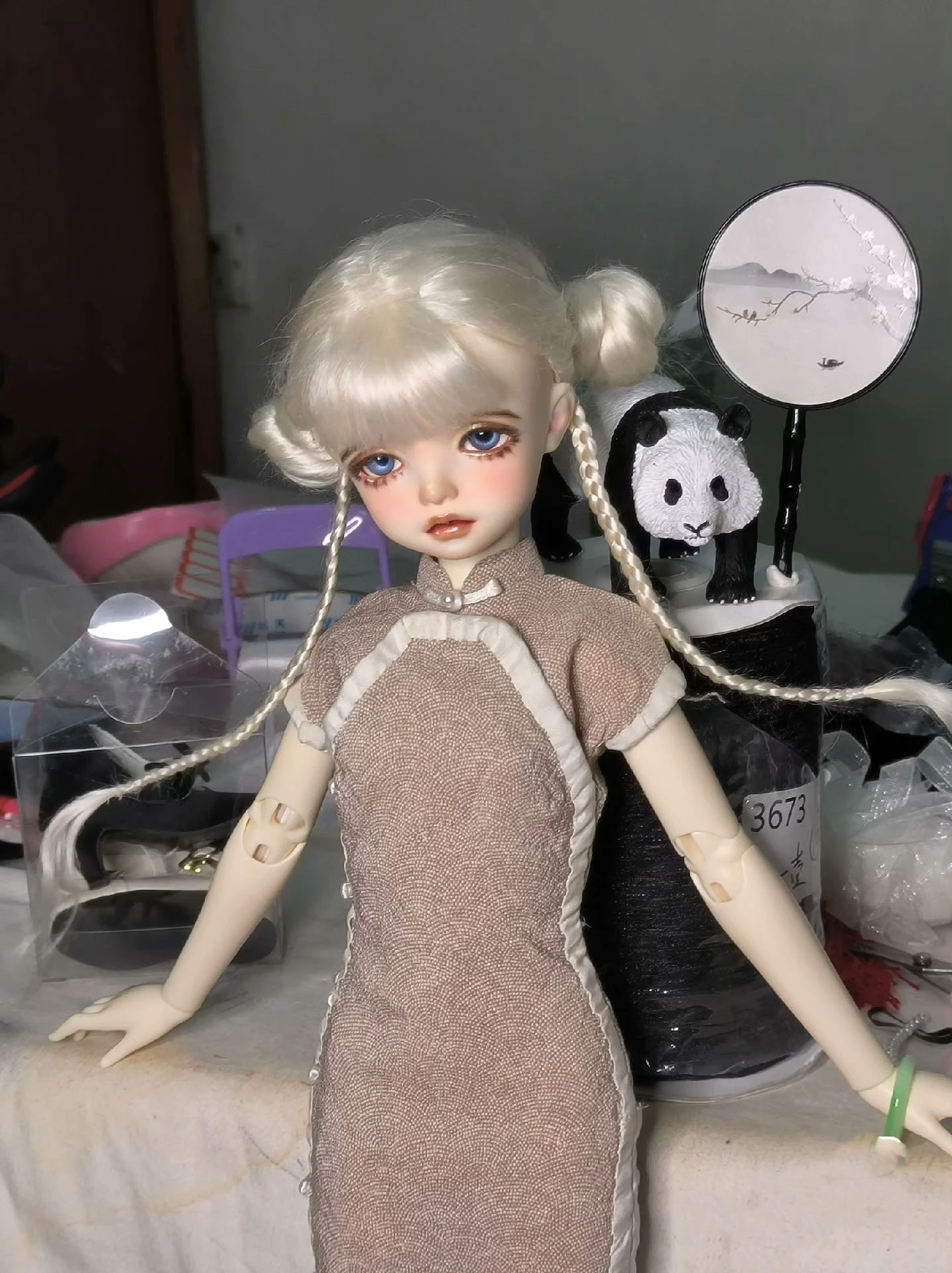 1/3 1/4 Одежда для кукол BJD шелковая ткань чонсам сумочка
