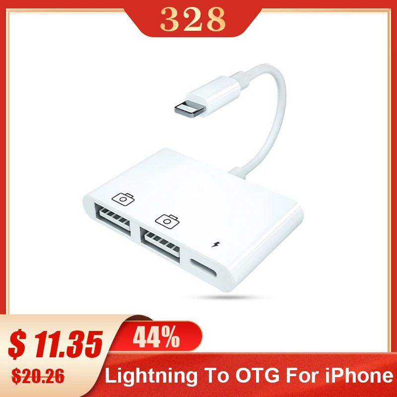 Lightning iPhone to USB3 OTG Camera Adapter/Cable Cord with Charging Lightning iPad to SD/TF Card Reader Support 3.5mm Aux Audio