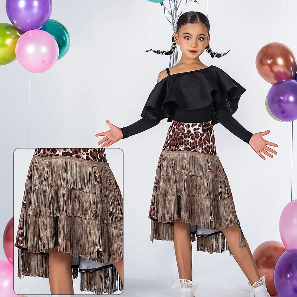 Детские юбки для латиноамериканских танцев девочек Осень-зима детские костюмы с