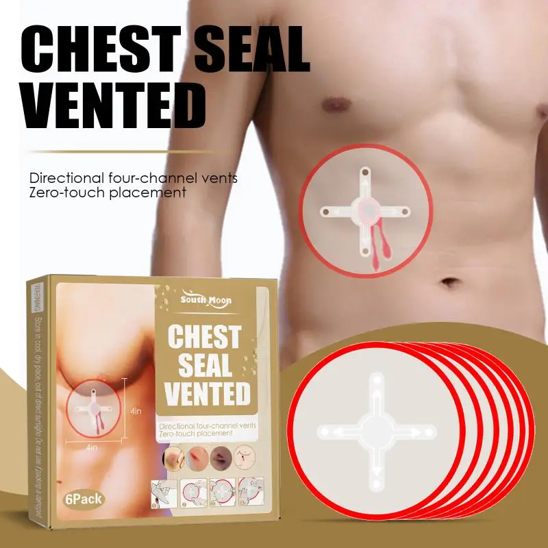 

South Moon Chest Seal Quick Useful Wound Emergency Dressing Bandage First Aid Kit Accessories With Vent Trauma Kit Band Aid