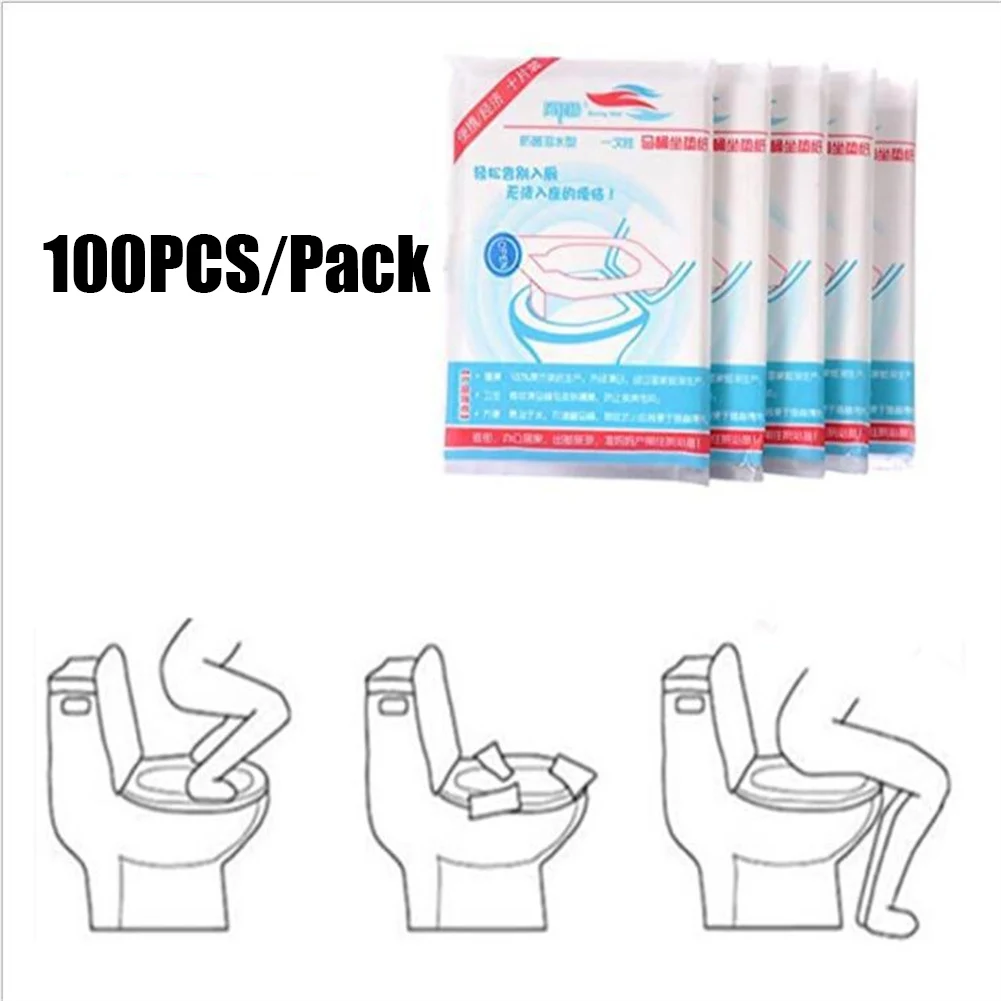 

100pcs Disposable Toilet Paper Seat Cover 100% Waterproof Toilet Paper Cushion For Travel Accessories Camping Hotel Bathroom