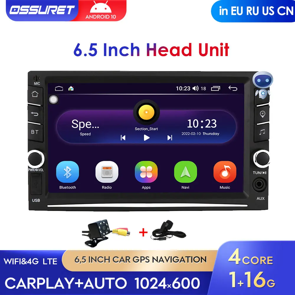 

Универсальный 6,5 дюймовый Android универсальный автомобильный радиоприемник Carplay беспроводной экран для автомобиля поддержка ТВ-приставки ...