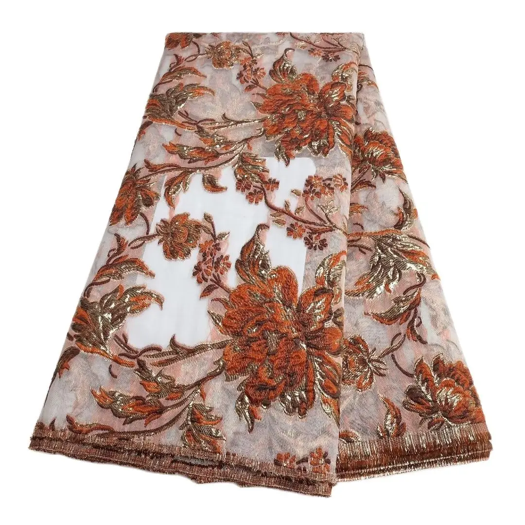 

purple fabric african embroidered george tulle voile lace switzerlan organza butterfly beaded 5 yards jacquard dress