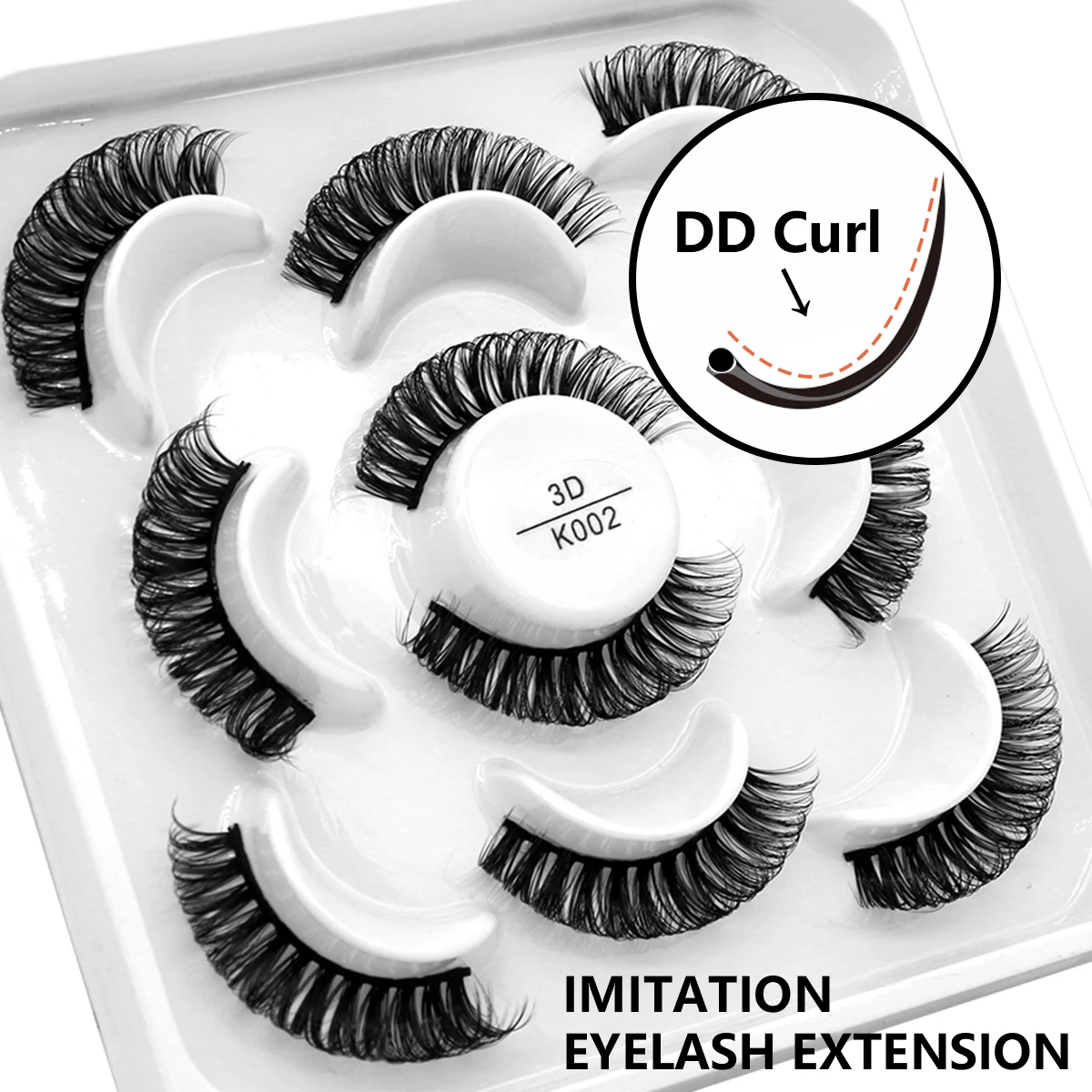 GROINNEYA DD Curl Lashes extensions 10-23mm 3D Mink Eyelashes Reusable Fluffy False Russian volumes |