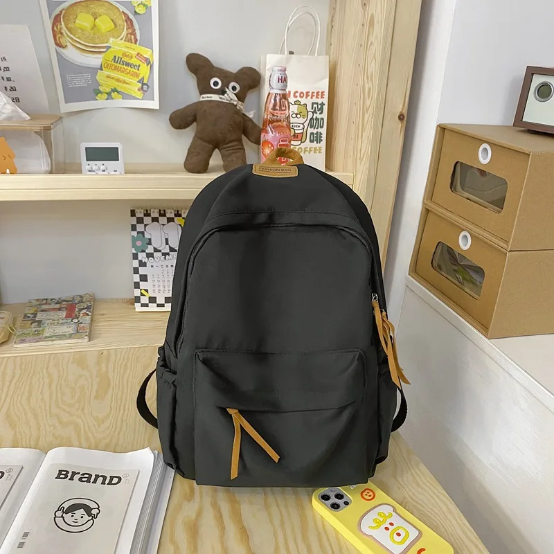 Fashion Leisure Travel Men Women Backpack Student Youth Daily Cute Large-capacity Solid Color School Bag Multi-functional Unisex