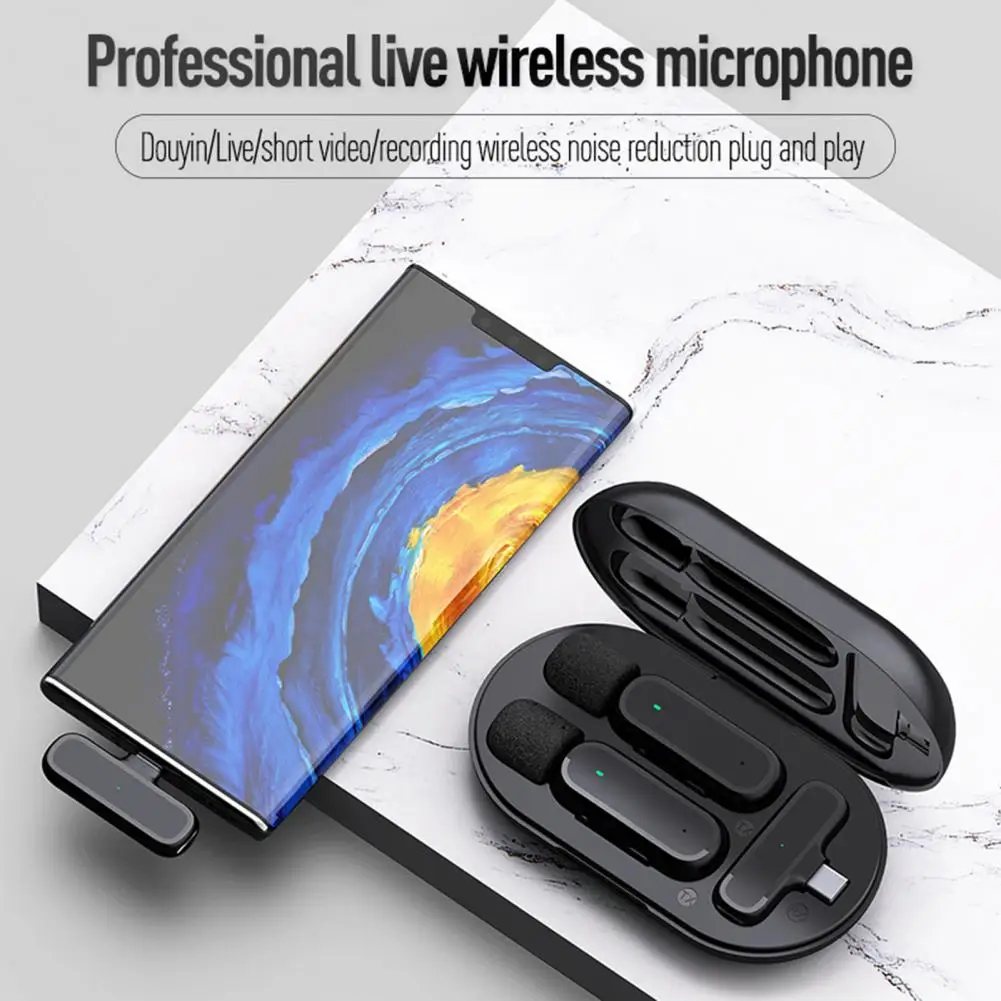 

Lavalier Microphone Plug Play Useful Professional 2.4GHz Wireless Microphone Audio Microphone Clear Timbre For Interview
