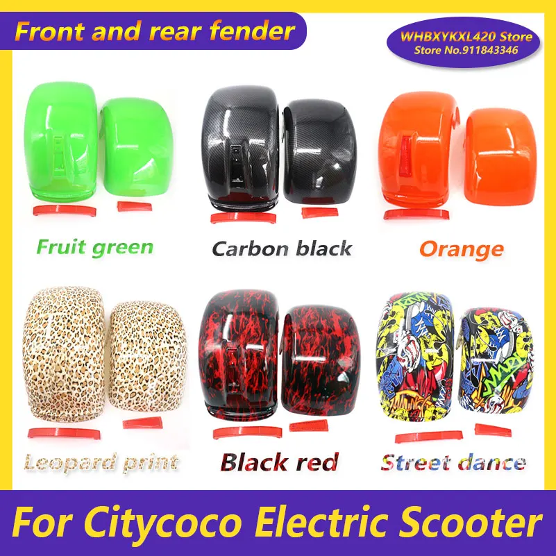 

Front and Rear Fender Mudguards with Taillights Plastic Shell 225/40-10 Tires for Citycoco Electric Scooters Accessories Parts