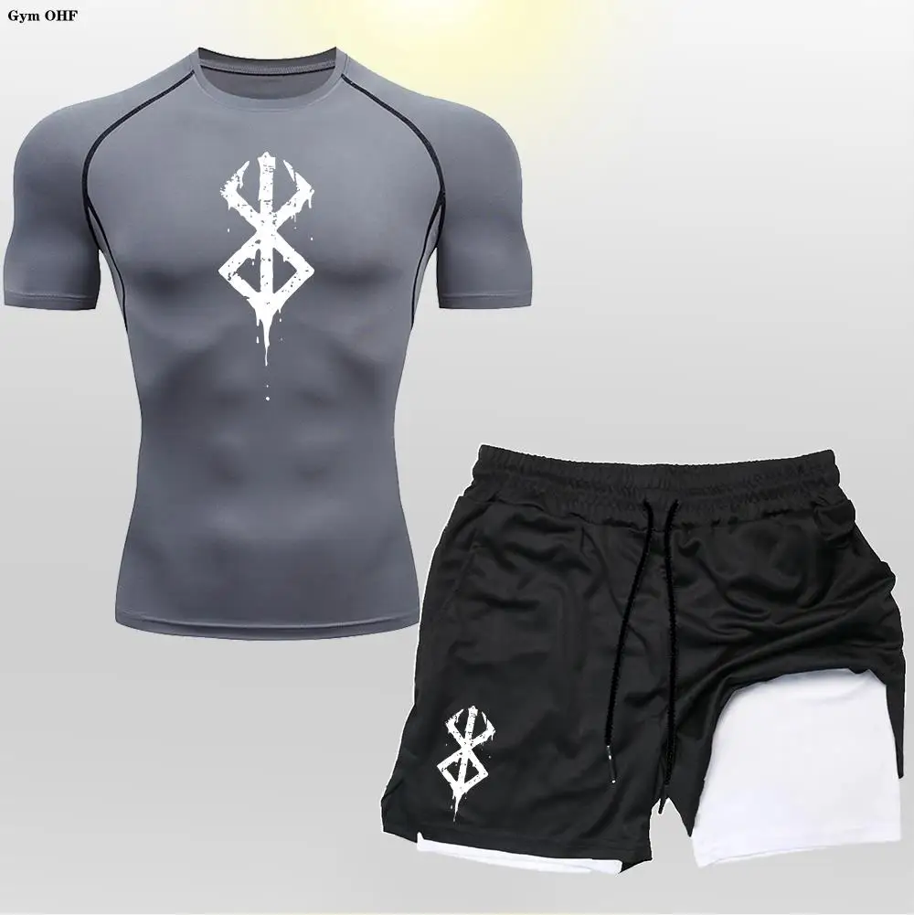 Мужской Быстросохнущий Комплект Спортивной Одежды 2-в-1 Anime Berserk