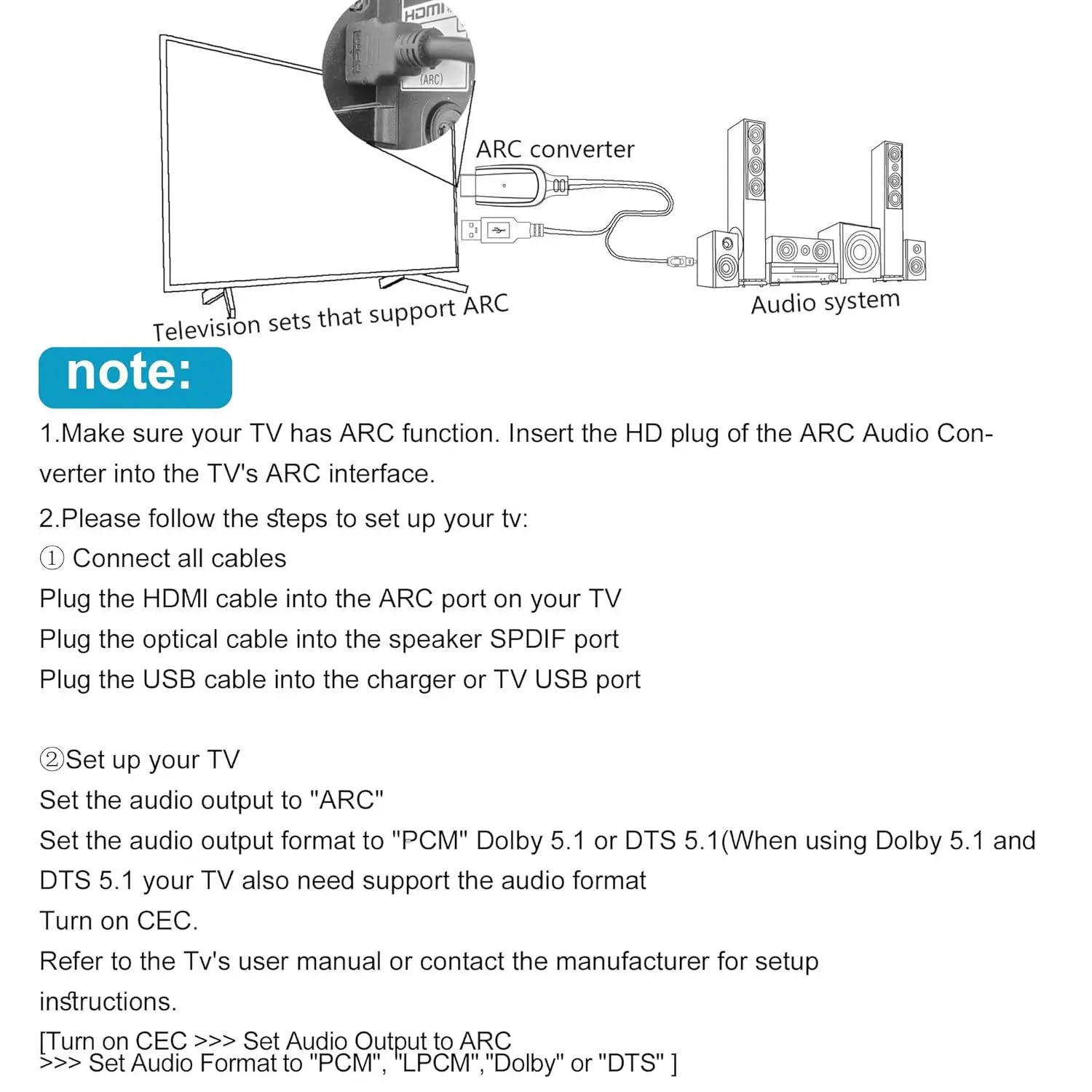 Аудиоэкстрактор 192 кГц ARC, HDMI ARC Return Extractor, конвертер DAC, экстрактор аудиосигнала ARC в оптический и 3,5 мм LR стерео (art.: 3920db8cb7fe3) - 3920db8cb7fe3