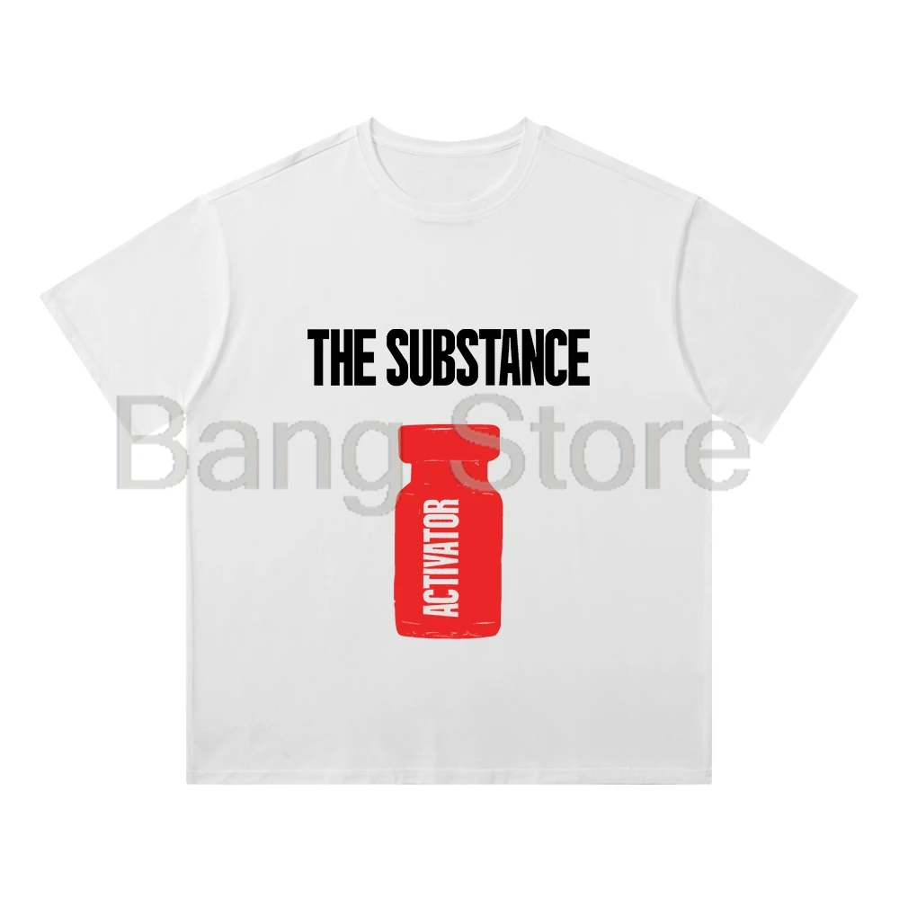 Хлопковая футболка The Substance унисекс топы с круглым вырезом и короткими рукавами
