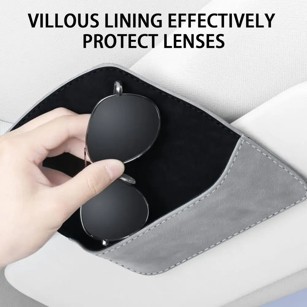 

Car Glasses Case Convenient Magnetic Closure Save Space Auto Sun Visor Glasses Holder Sunglasses Clip Auto Supplies