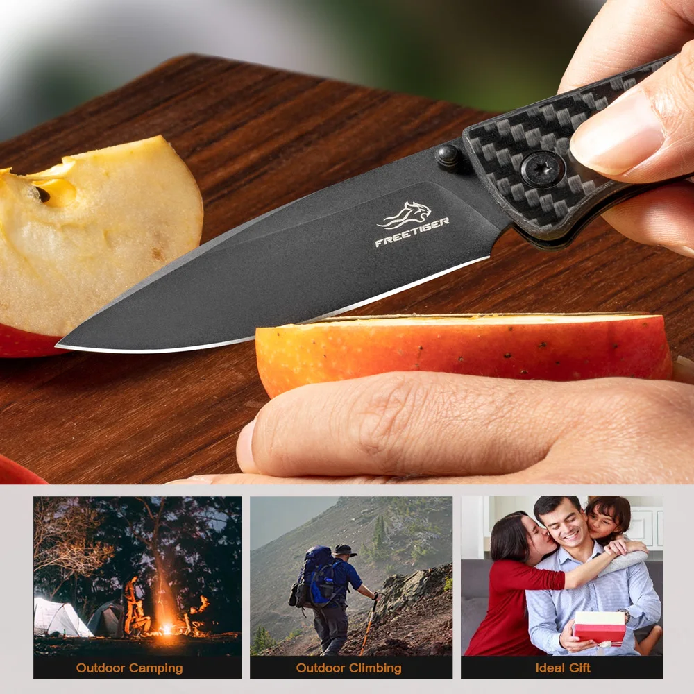 Складной нож FREETIGER FT2103 d2из углеродного волокна с ручкой для охоты на природе