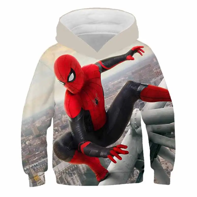 

Fashion Cool Tops Anime Movie Spider-mαn Hoodies Cartoon Long Sleeve Hooded Tops Harajuku Autumn Unisex Clothing