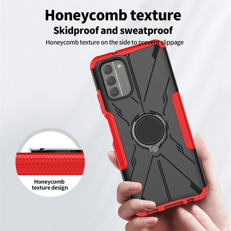 For Nokia G400 Case For Nokia G400 Cover Armor Silicone Shockproof Rubber Stand Ring Protector Case For Nokia G400 Cover