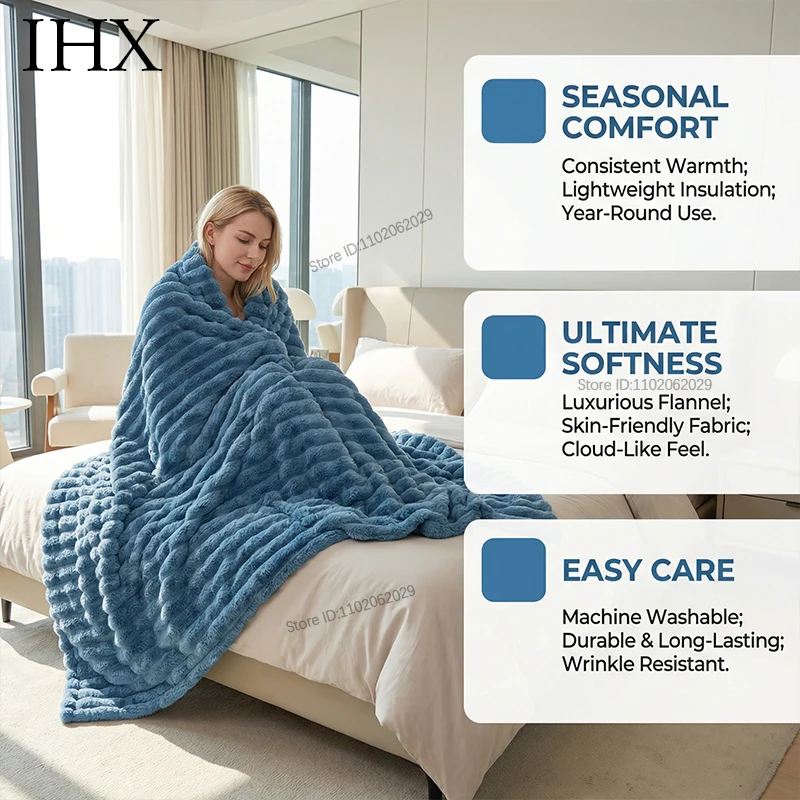 Пледы из кораллового флиса IHX для кроватей, 230 гм², однотонные, мягкие, теплые, под норку, тонкое покрывало, накидка на диван, шаль, плед (art.: 3920d82a4ff91) - 3920d82a4ff91