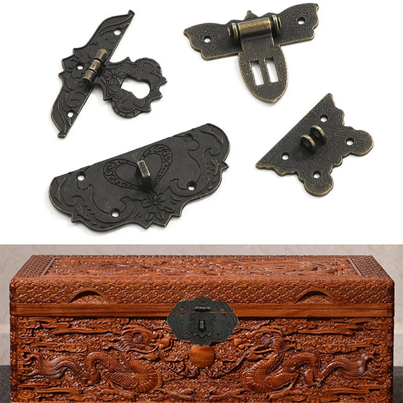 

Antique hasp Furniture Buckle Clasp Lock Gift Box Suitcase Hasp Vintage Decor