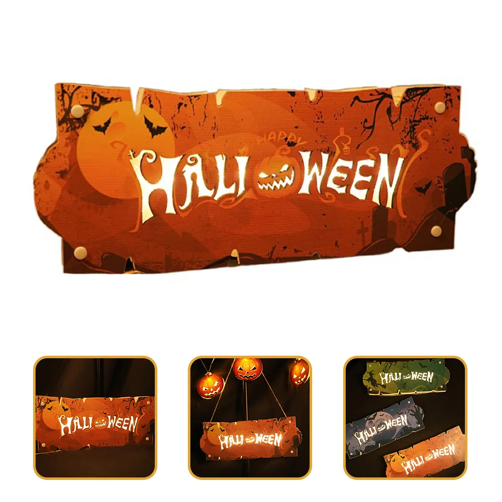

Door Sign Festival Wooden Hanging Sign Door Welcome Sign with Light