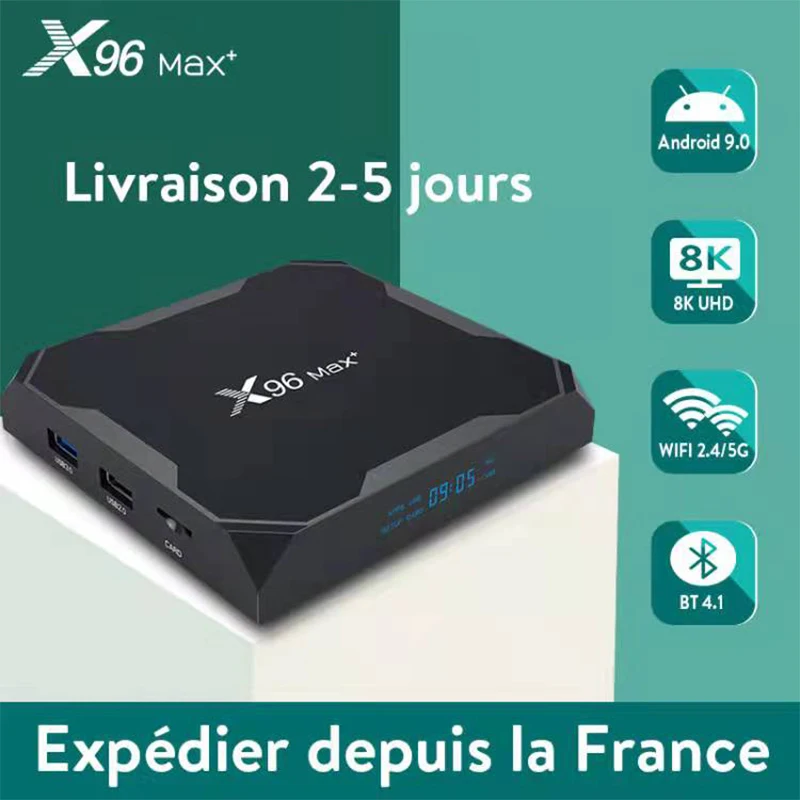 

X96 Max Plus 2022 8K Smart TV BOX 4G 32G 64G S905X3 Quad-Core BT V4.1 WIFI 2.4/5G Media Player X96 MAX Plus Android 9.0 TV BOX