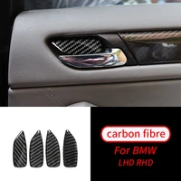 for bmw 3series e46 323i 328i 1998 2005 real carbon fiber inner door handle bowl cover trim carbon fiber interior accessories