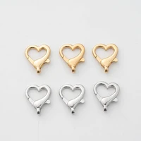 10pcs heart lobster clasp hooks metal love connectors bags chain hooks for diy jewelry making keychains keyring accessories