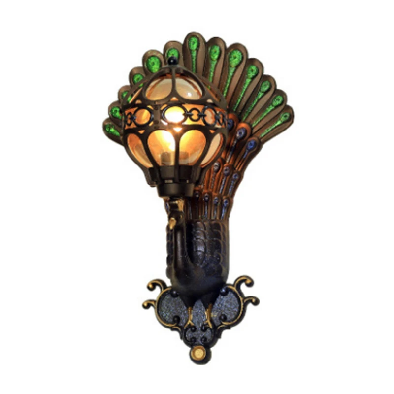 

Sunshine E27 Base Creative Peacock Colorful Projection Wall Lamp