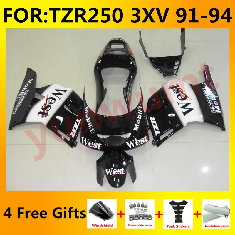 

Motorcycle full Fairings Bodywork Kit fit for TZR250 3XV 1991 1992 1993 1994 TZR 250 91 92 93 94 fairing kits set black white
