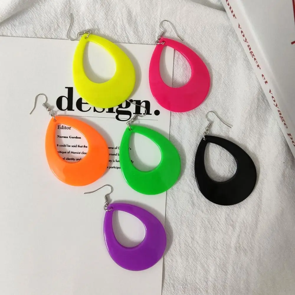 Модные модные серьги-гвоздики с каплями воды простые красочные акриловые серьги