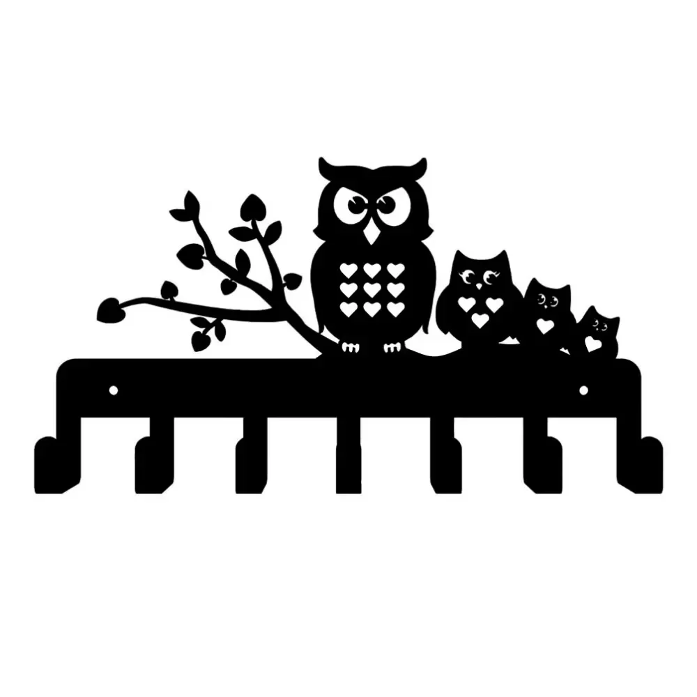 Iron Crafts Multifunktionaler Metall Eulen Schlüsselhalter Wandmontage mit Haken ljub практиischen Aufbewahrung von Schlüsseln