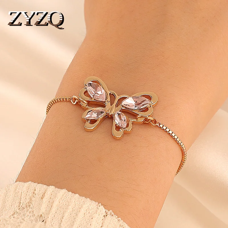 

ZYZQ золотистый браслет с звеньями бабочки, кольцо, браслет для женщин, цепочка на запястье, ювелирные изделия, цепочка на запястье, браслеты, ...