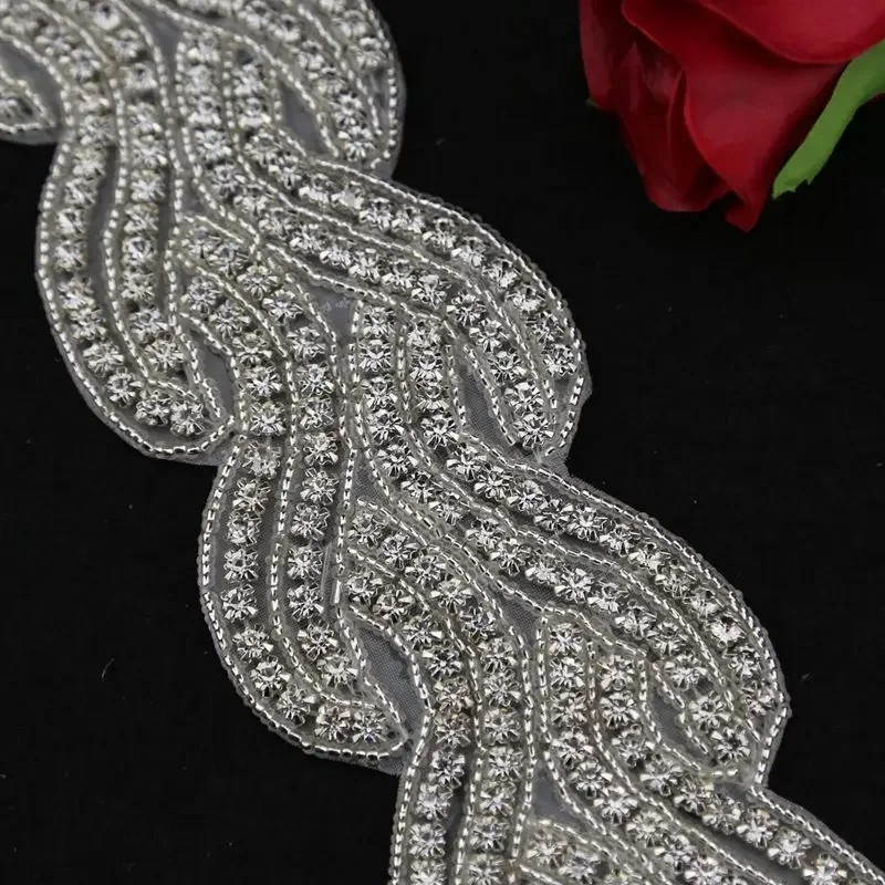 JLZXSY 1 ярд Хрустальная отделка стразы аппликация для глажки свадебная пояса