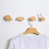 1pcs new wooden hook creative nordic cute animal hook wall hanging coat hook home decoration solid wood hook kitchen accessories