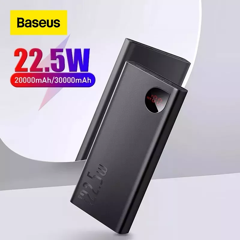 Baseus Power Bank 22.5W 10000mah/20000mAh Portable Battery Charger Poverbank Type C USB Fast Charger For iPhone 12 Huawei Xiaomi