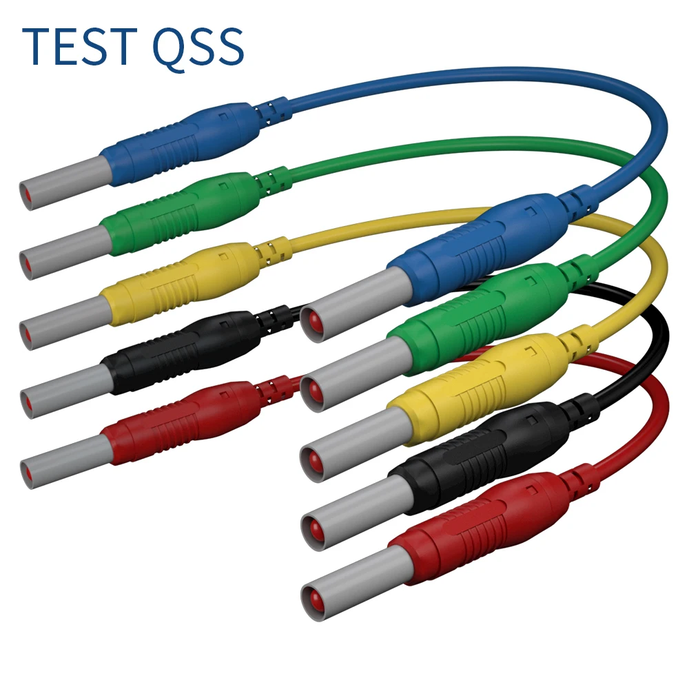 QSS 5 шт. 4 мм выдвижная безопасная вилка типа банан тестовый провод 1 м