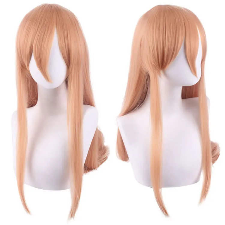 

Anime Chainsaw Man Makima Power Cosplay Wig 70CM Long Orange Pink Heat Resistant Synthetic Hair Party Role Play Wigs + Wig Cap